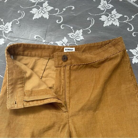Aritzia Sunday Best Cassie Corduroy Flared Pant in Golden Amber Sz 0 - Picture 7 of 13